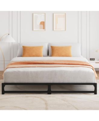 6 Inch Size Metal Platform Bed Frame with Steel Slat Support, Mattress Foundation and No Box Spring Needed, Easy Assembly