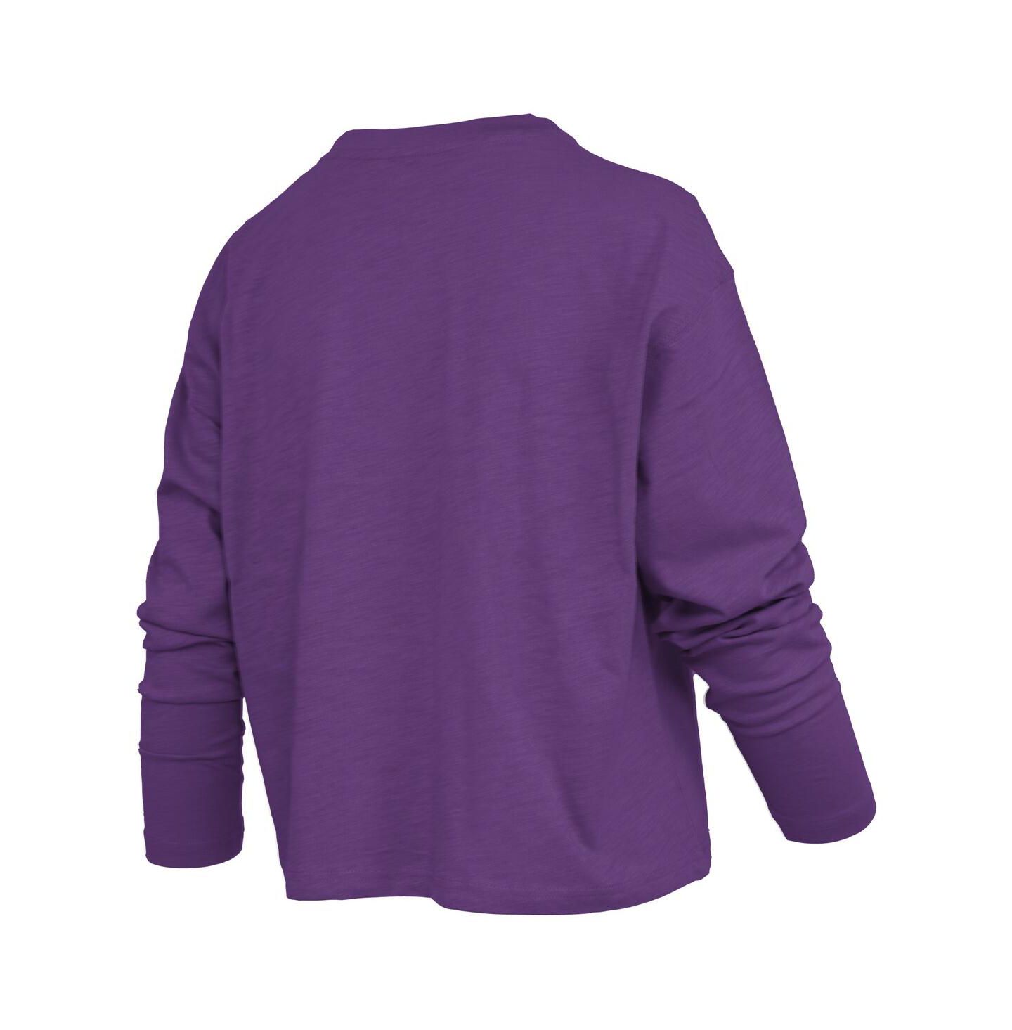 Женская футболка Pressbox Purple LSU Tigers Motley Boxy Waist-Length Long Sleeve — фото 3