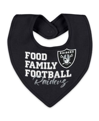 Baby Boys and Girls Las Vegas Raiders Sleep and Play Full-Zip Sleeper & Bib Set