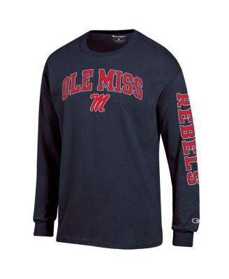 Men's Navy Ole Miss Rebels Arch Over Logo 2-Hit Long Sleeve T-Shirt