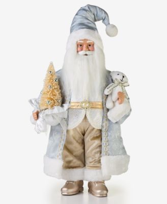 Opulence Standing Santa with Tree and Stuffed Bear