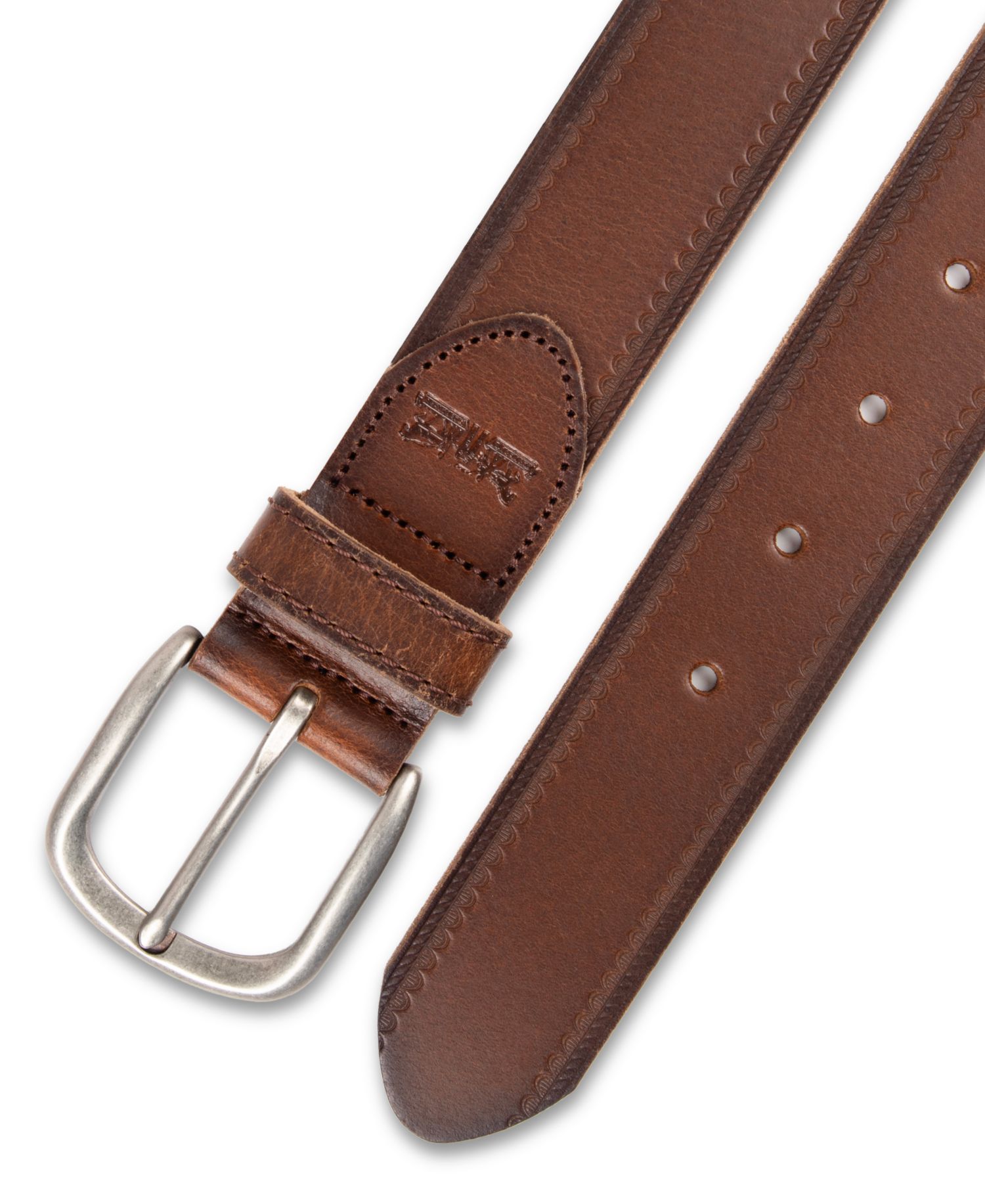 38MM Men's Western Edge Embossed Casual Leather Belt