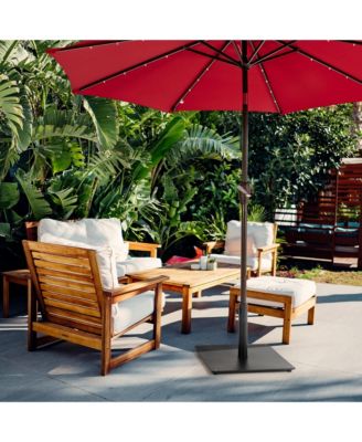 Square Weighted Patio Umbrella Base Stand 36 lbs Outdoor w/ 3 Adapters