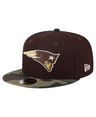Men's Dark Brown New England Patriots Burnt Wood Camo 9FIFTY Snapback Hat