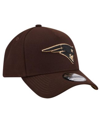 Men's Dark Brown New England Patriots Burnt Wood A-Frame 9FORTY Adjustable Hat