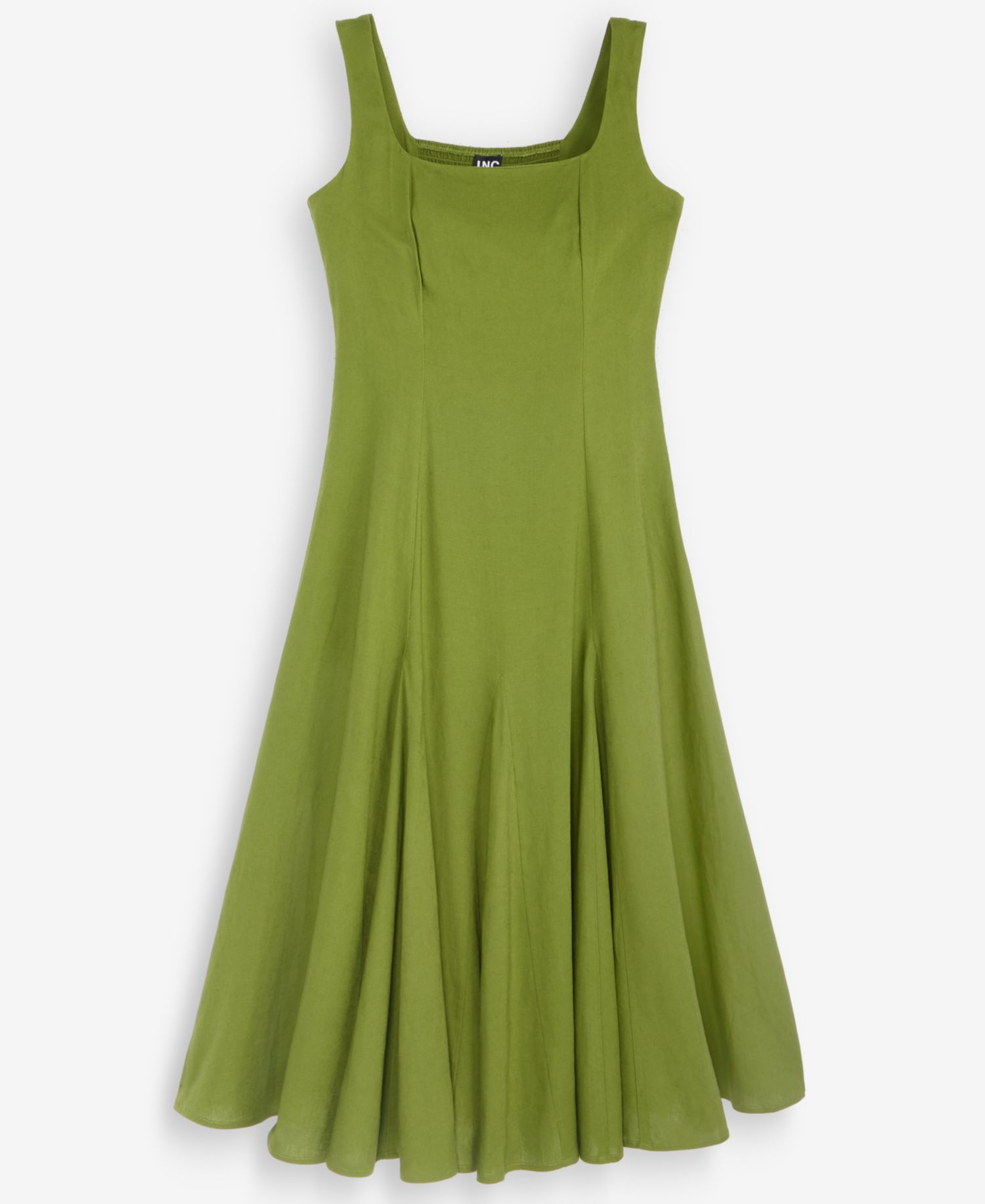 Petite Square-Neck Linen Dress