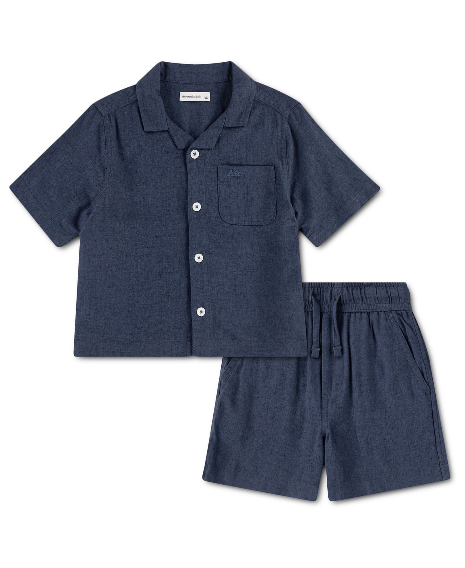 Toddler Boys' 2T-5T Linen Shirt and Shorts, 2-Piece Set