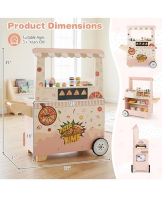 Kids Play Food Truck Toy with Pizza Oven and Snack Cart