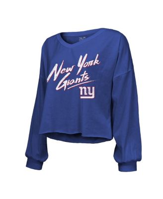 Women's Jaxson Dart Royal New York Giants Script Name & Number Long Sleeve T-Shirt