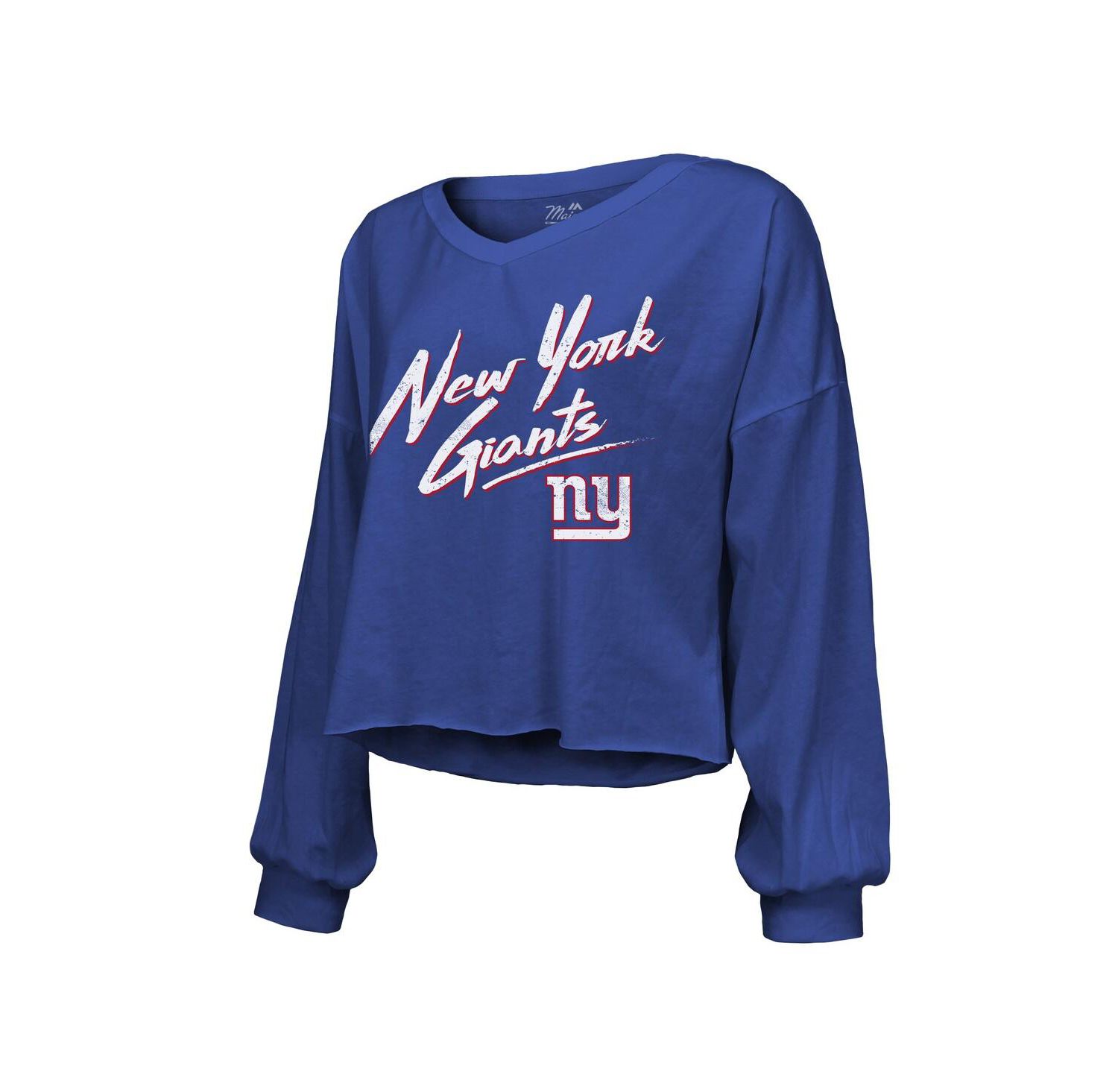 Women's Jaxson Dart Royal New York Giants Script Name & Number Long Sleeve T-Shirt