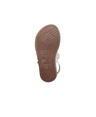 Big Girls Girl's  Fashion Sandals – Woven Vamp Style with Beads and Logo Charm