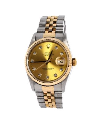 Oyster Perpetual Datejust Automatic Watch in Stainless Steel and Gold with Diamond Markers 36mm