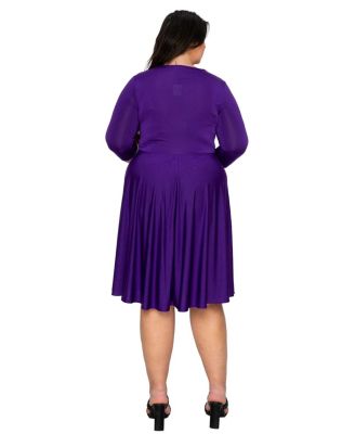 Plus Size Amoretti Cowl Neck Flare Dress