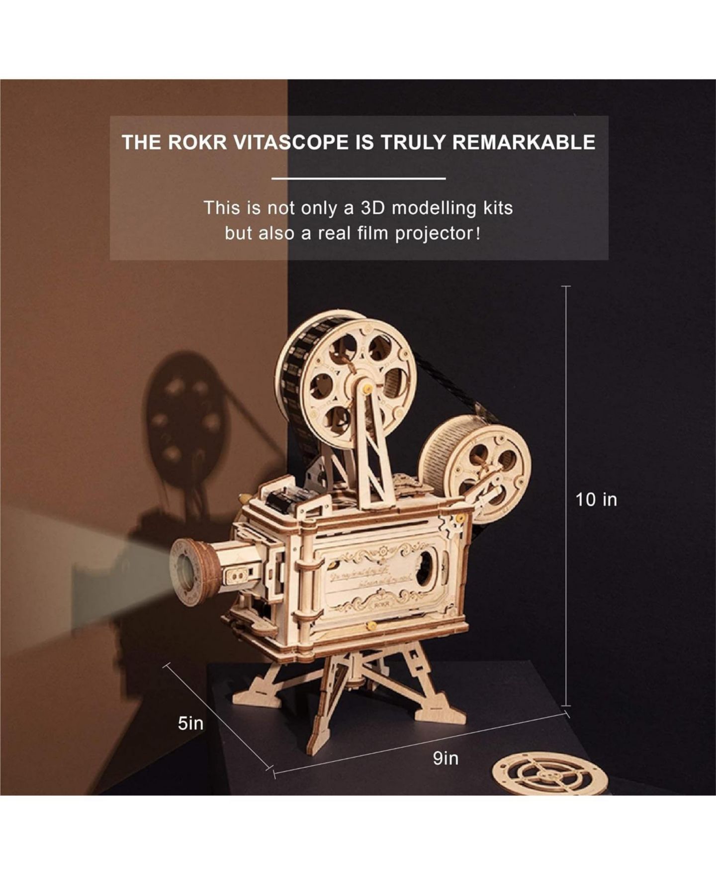 Детские конструкторы Robotime Vitascope 3D Hand-Cranked 183-Piece Puzzle, Ages 14+ — фото 5