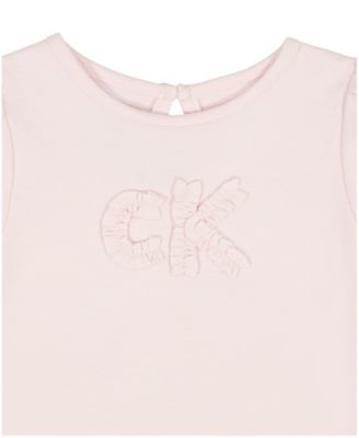 Baby Girls' Shirred Bodysuit and Flared Denim Skirt, 2-Piece Set