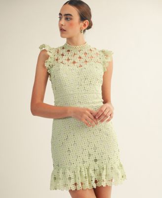 Women's Sophia Lace High-Neck Mini Dress