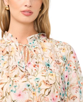 Women's Raglan Peasant Split Neck Blouse