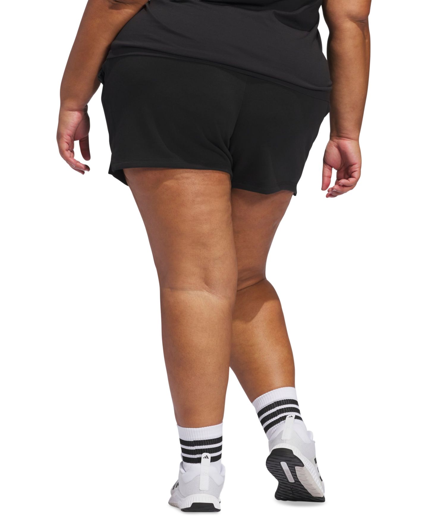 Женские шорты adidas Plus Size Essentials Small Logo, цвет: Чёрный / Белый — фото 5