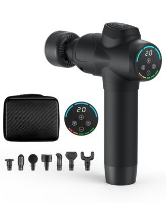 Deep Tissue Massage Gun with Heat & Cool Therapy, 20 Speeds, 7 Heads, Quiet Recovery Massager