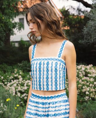 Women's Structured Sleeveless Taffeta Top