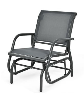 2PCS Patio Swing Glider Chair Single Rocking Chair Yard Outdoory