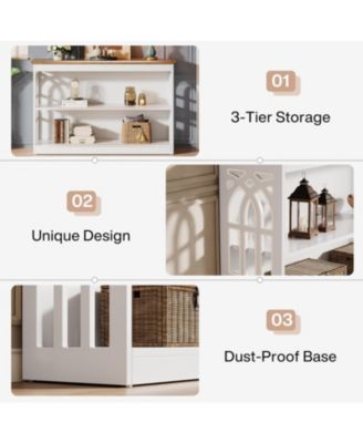 41.34" 3 Tier Console Table, Narrow Entryway & Sofa Table for Living Room