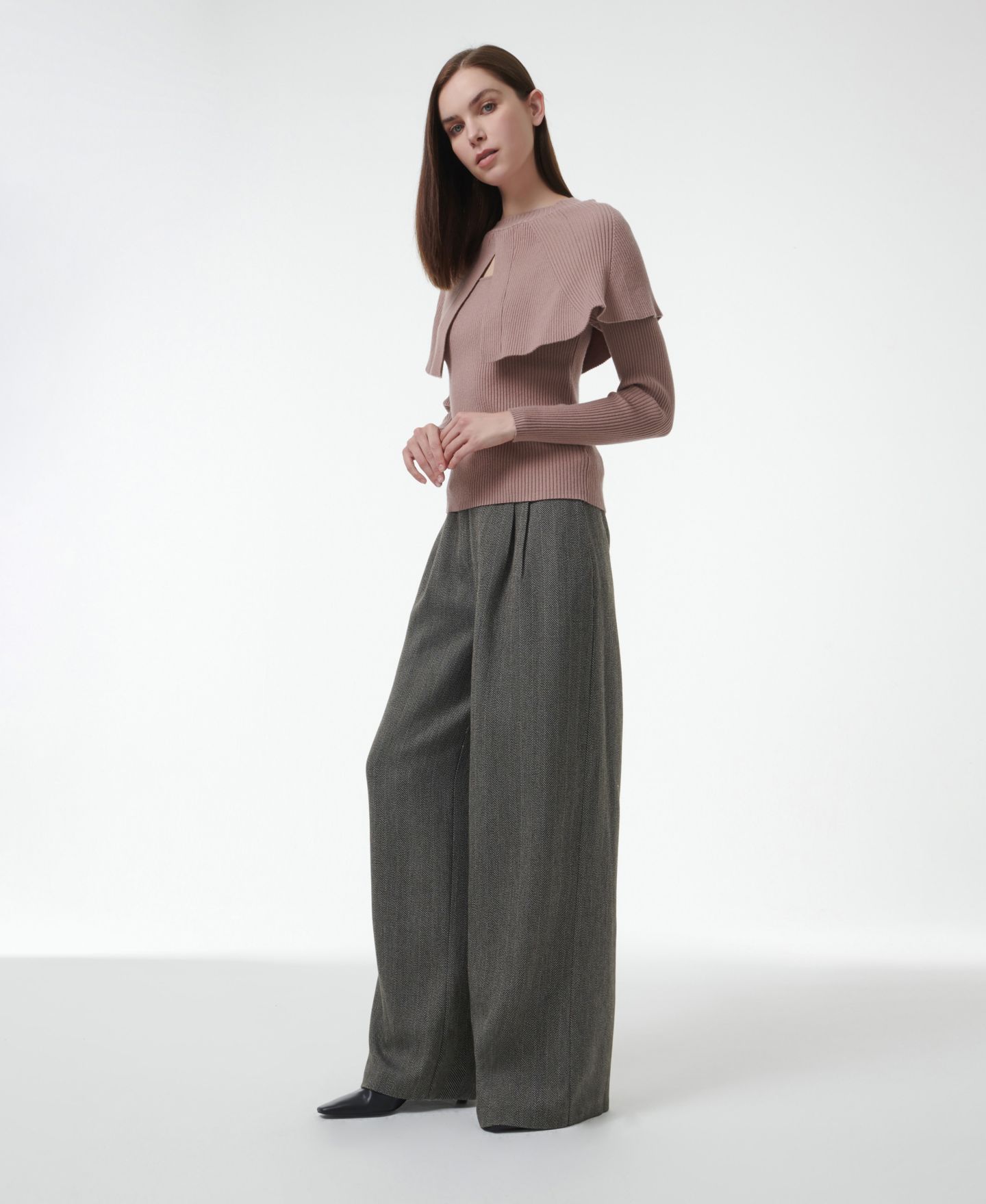 Женский свитер Leem Cape Detail Fitted, цвет: Розовый — фото 2