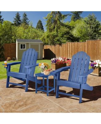 3 PCS Patio Adirondack Chair Side Table HDPE Weather Resistant Cup Holder
