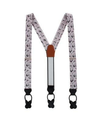Men's Vintage Vixen Novelty Silk Button End Suspenders