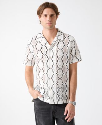 Men's Carter Geometric Crochet Resort Shirt