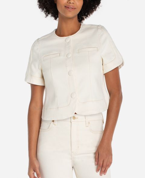 Женские куртки Liverpool Los Angeles Petite Collarless Cropped Jacket