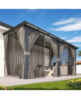 14'x8' Wall Gazebo with Curtains and Mosquito Netting