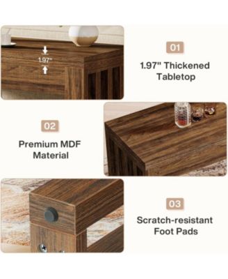 63-inch Bar Table, Farmhouse Counter Height Pub Dining Table, Rectangular Kitchen Bar Height Table