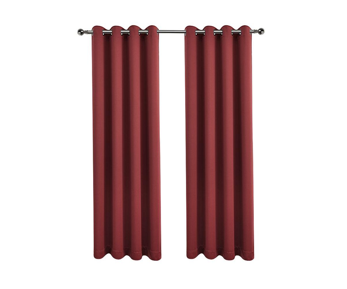 Kate Aurora Burgundy Red 2 Piece Grommet Top Blackout Curtain Panels For Extra Long Windows