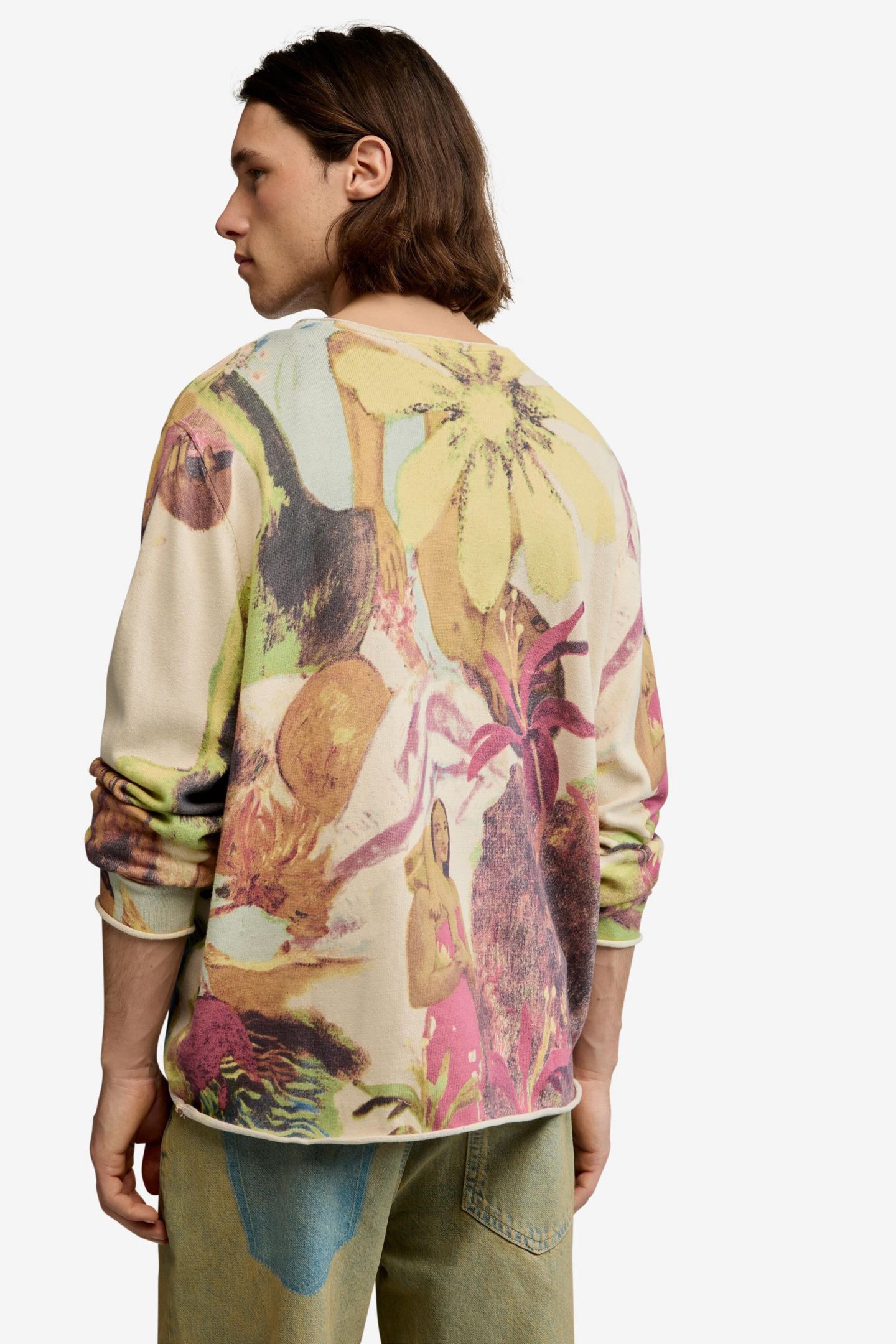 Мужской свитер Desigual Gaugin Printed, цвет: Средний бежевый — фото 6