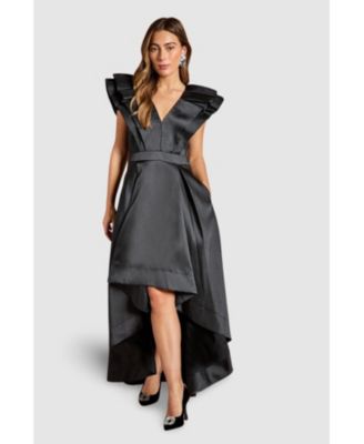 Women's Frill Sleeve V-Neck Midi Dress