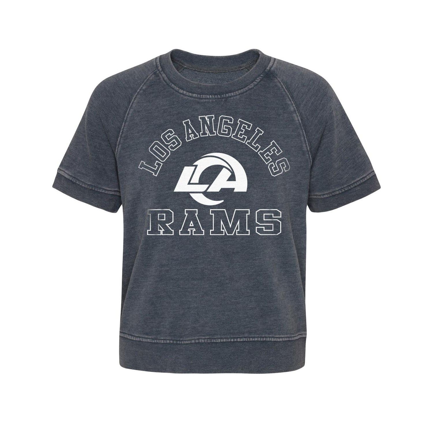 Big Girls Heather Charcoal Los Angeles Rams Cheer Squad Raglan T-Shirt