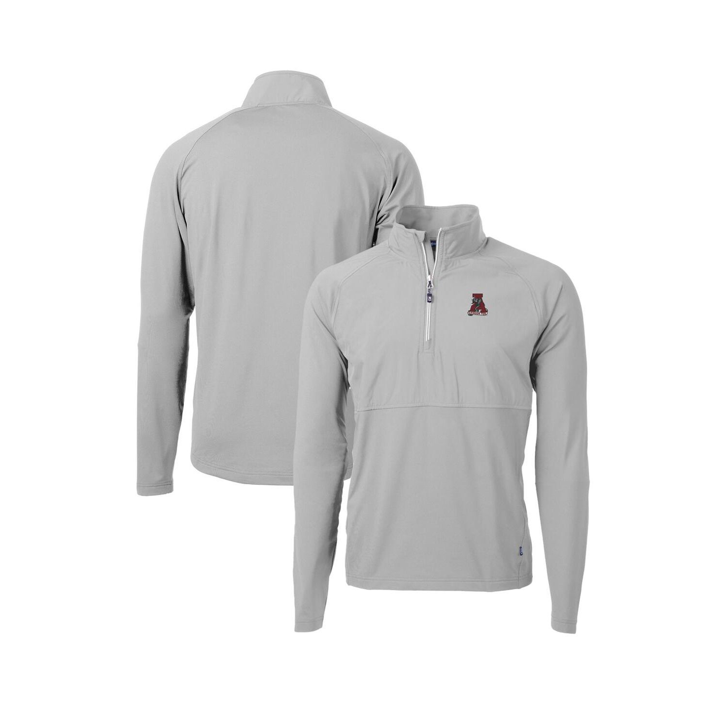 Men's Gray Alabama Crimson Tide Adapt Eco Knit Hybrid Quarter-Zip Pullover