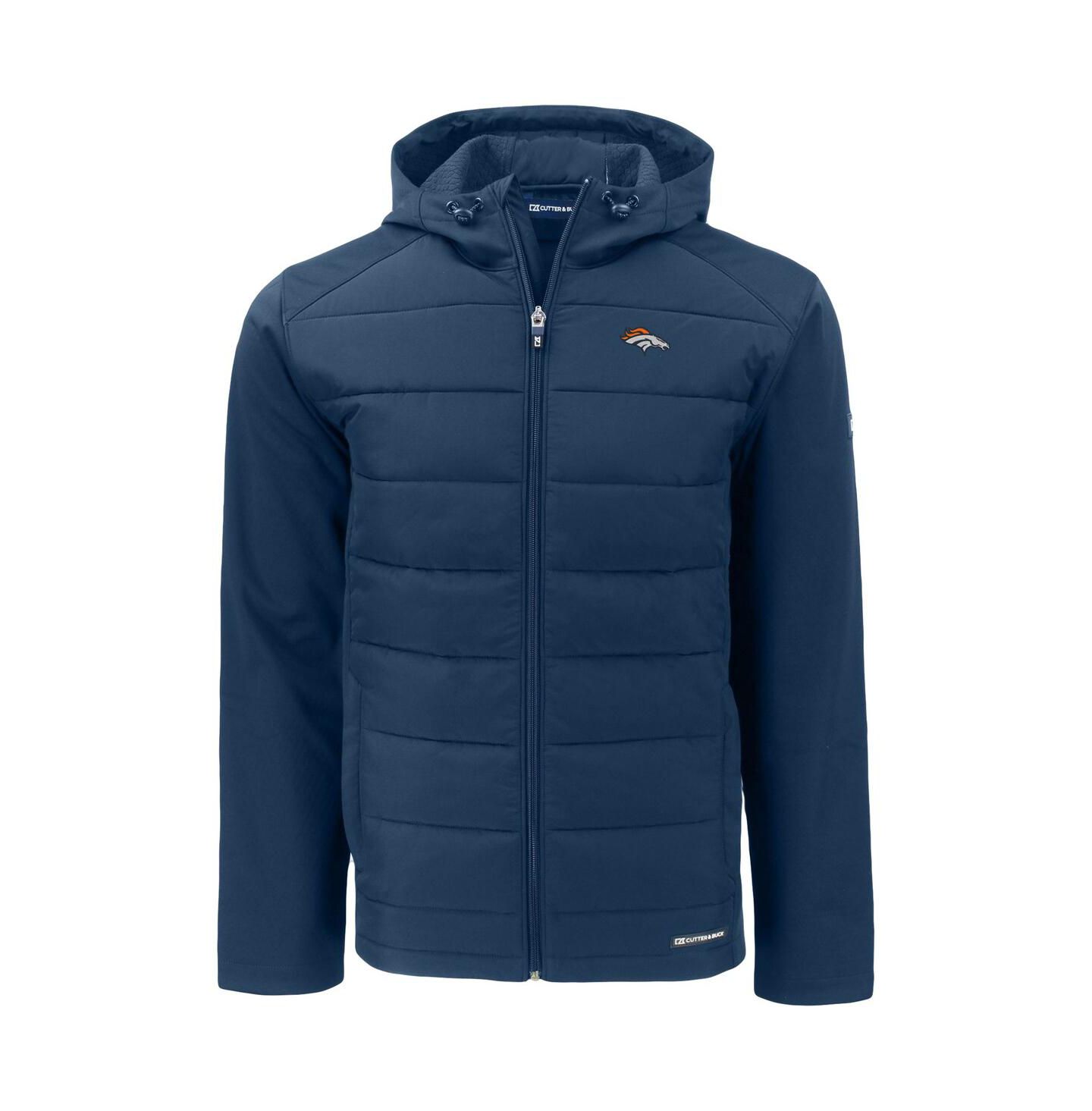 Мужская куртка Cutter & Buck Navy Denver Broncos Evoke PrimaLoft Hybrid Eco Softshell Full-Zip Hooded — фото 2