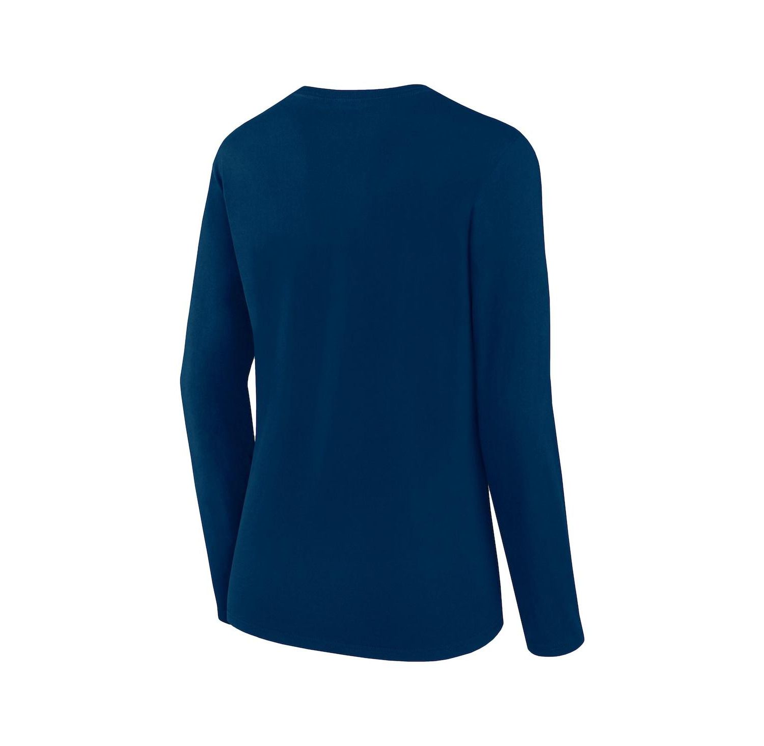 Women's Navy Houston Texans Long Sleeve Scoop Neck T-Shirt