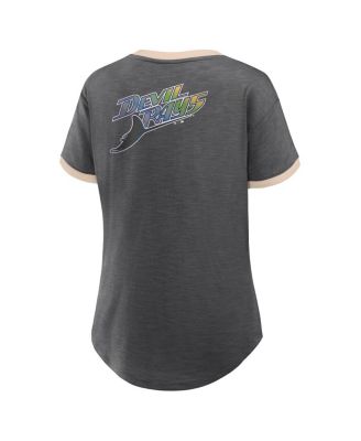 Women's Black Tampa Bay Rays Binge Worthy Stadium Slub V-Neck T-Shirt
