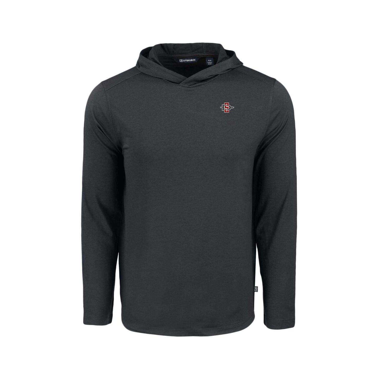 Мужское худи Cutter & Buck Black San Diego State Aztecs Coastline Epic Comfort Eco Long Sleeve — фото 2