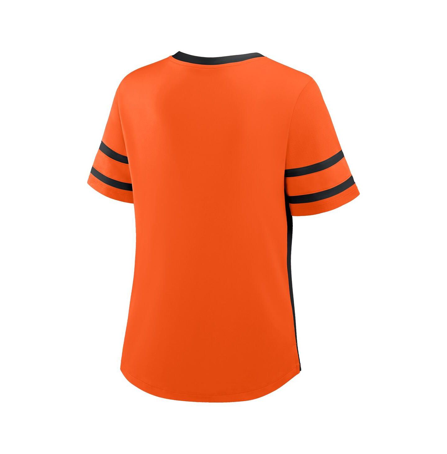 Женская футболка Fanatics Orange/Black Oregon State Beavers Be Fearless Athena Lace-Up — фото 3