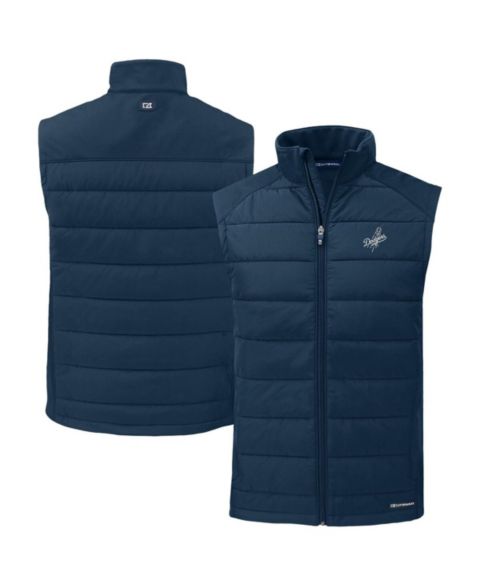 Мужской жилет Cutter & Buck Navy Los Angeles Dodgers Evoke Hybrid Eco Softshell Full-Zip Vest
