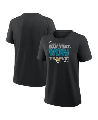 Women's Black Jacksonville Jaguars 2025 AFC South Division Champions Locker Room Trophy Collection T-Shirt