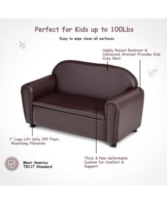Kids Sofa Armrest Chair Lounge Couch Wood Construction Storage Box Living Room