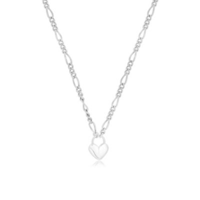 Figaro Heart Padlock Necklace