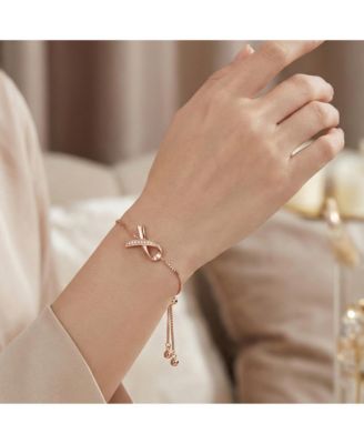 Stunning 18K Rose Gold Plated CZ Infinity Adjustable Bracelet