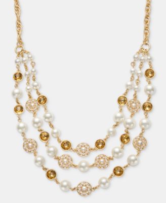 Multi-Stone Three-Row Necklace