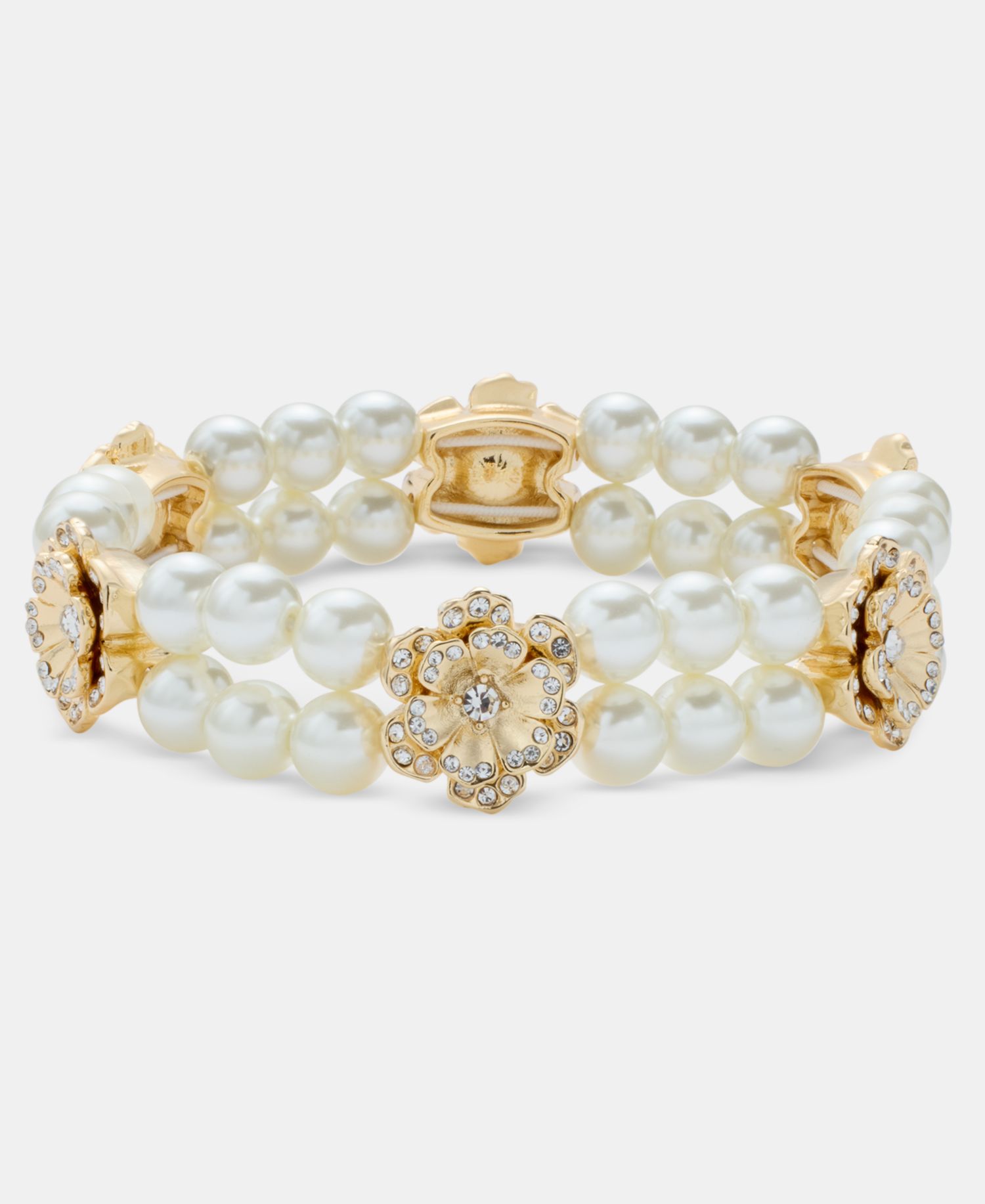 Imitation Pearl Flower Stretch Bracelet